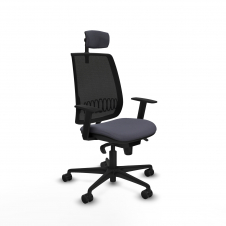 Piqueras y Crespo Alares sincro malla negra bali gris oscuro brazos 1D base nailon cabecero 2D ruedas 65 mm nailon