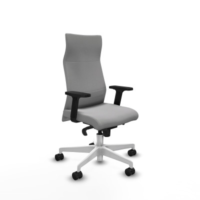 Albacete dirección sincro bali gris claro brazos 2D base blanca ruedas 65 nailon
