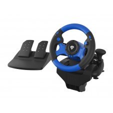 GENESIS Seaborg 350 Negro, Azul USB Volante + Pedales Nintendo Switch, PC, PlayStation 4, Playstation 3, Xbox 360, Xbox One, Xbox Series S, Xbox Serie