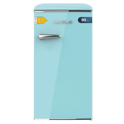 Cecotec Bolero CoolMarket TT Origin 95 Blue E Mini Frigorifico - Capacidad 95L - Estilo Retro - Cajon para Hielo - Tirador Cromado - 48.7x59.2x89.3cm - Color Turquesa