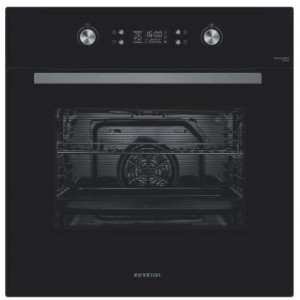 Horno pirolítico Infiniton P709FB, 70 litros, 9 funciones, 3200 W, display LED, guías telescópicas, 4 cristales, clase A, inox y negro