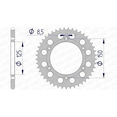 Corona AFAM aluminio 72304 - Paso 520 72304N-40