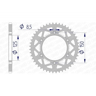 Corona AFAM aluminio 72304 - Paso 520 72304N-50