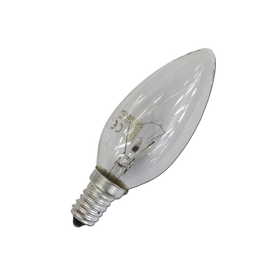 Bombilla incandescente vela clara 60 w e14 (solo uso industrial)