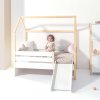 Cama-casita Montessori 70x140 cm madera con cajones blanco · Sogni