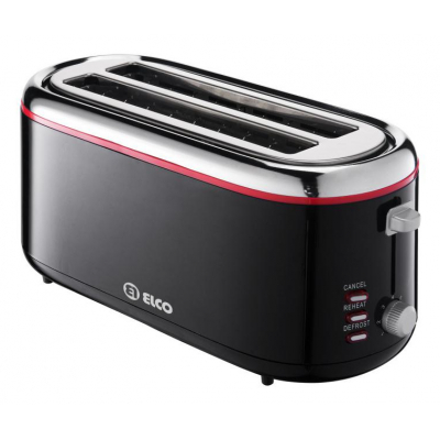 PT-1080-2 tostadora 2 rebanada(s) 1300 W Negro, Rojo, Acero inoxidable