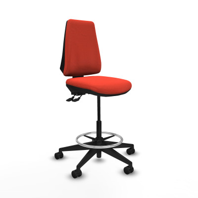 Taburete Elche AS bali naranja oscuro base piramidal ruedas 65mm nailon
