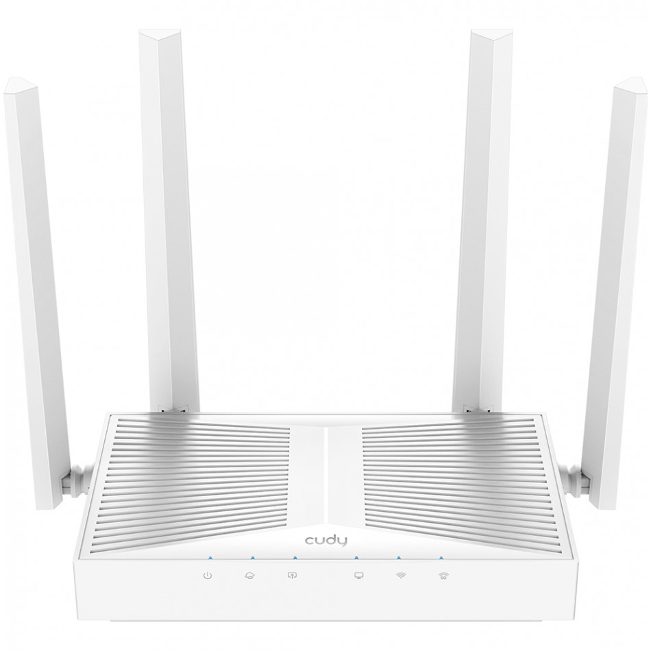 Cudy Router WiFi 6 Mesh Gigabit Dual Band AX3000 - Velocidad hasta 1000Mbps - 5 Puertos - 4 Antenas Fijas de 5dBi - Tecnologia M