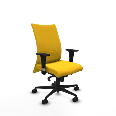 Albacete confidente XL sincro similpiel amarillo brazos 1D cromados base nailon ruedas 65 mm nailon