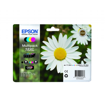Epson T1816 (18XL) Pack de 4 Cartuchos de Tinta Originales - C13T18164012