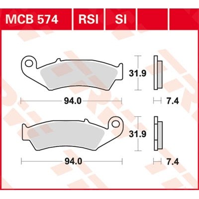 Pastillas de freno sinterizadas offroad Race serie RSI TRW MCB574RSI