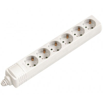 Base Multiple 6 Enchufes Schuko sin cable sin Interruptor BLANCO