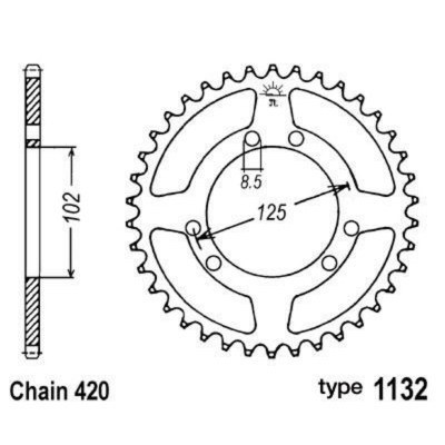 B1 Steel Standard Rear Sprocket - 420 JBM450S00B