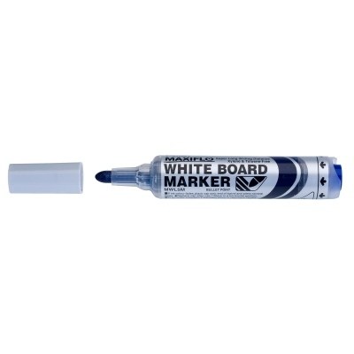 Pentel Maxiflo Rotulador para Pizarra Blanca - Regulacion del Flujo de Tinta - Punta Redonda - Ancho de Linea 2,5mm - 50% de Materiales Reciclados - Color Azul