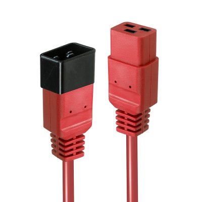 30123 cable de transmisión Rojo 1 m C19 acoplador C20 acoplador