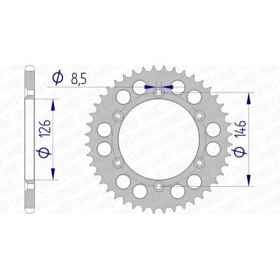 Corona AFAM aluminio 15203 - Paso 520 15203N-44