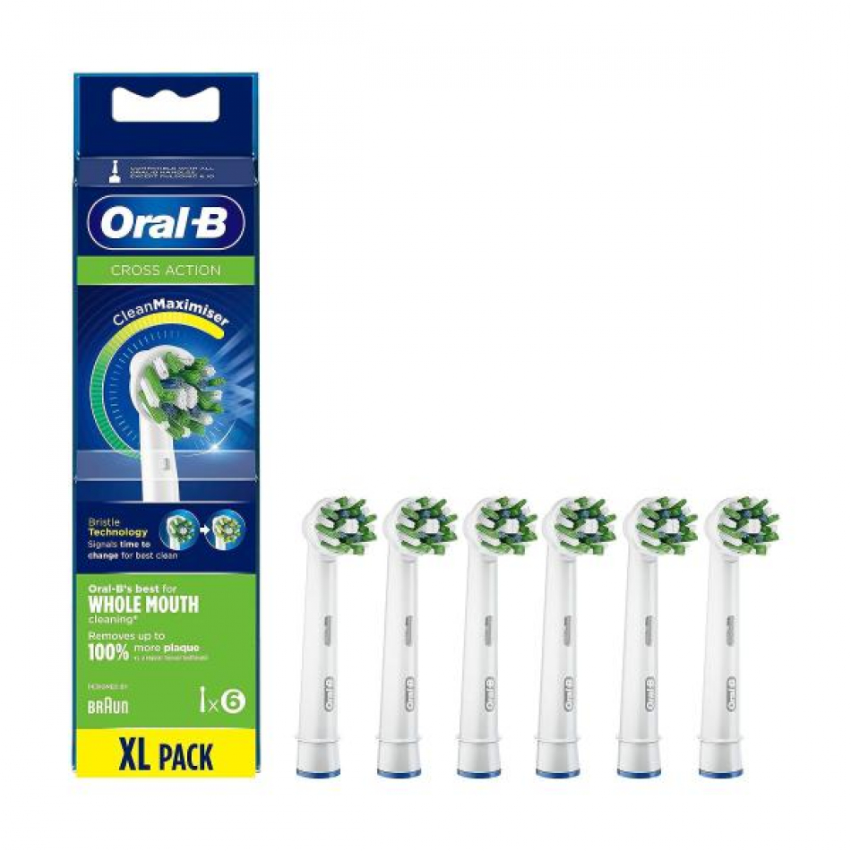 Cabezal de Recambio Braun para cepillo Braun Oral-B Pro Cross Action/ Pack 6 uds