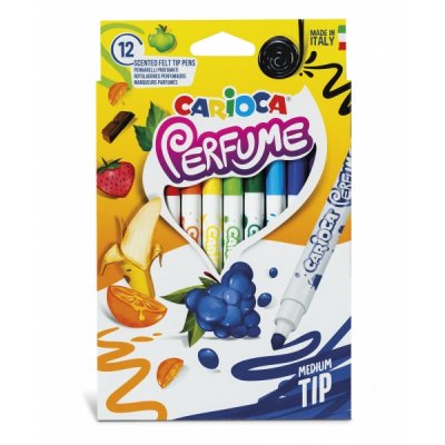 Carioca Xplosion Pack de 12 Rotuladores - Tinta Perfumada y Lavable - Aromas Naturales - Libre de Sustancias Alergenicas - Punta Bloqueada y Conica - Color Varios