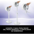 Ventilador nebulizador portátil de pie Shark FA220EU, autonomía 24 horas batería, híbrido, 12 combinaciones, 5 velocidades, oscilante 180º, inclinación 55º, mando a distancia, blanco - imagen 7
