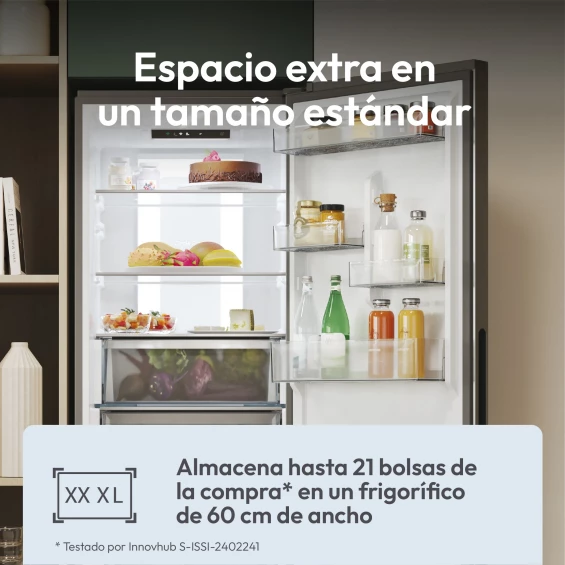 Frigorífico combi Candy ECN4CQTEX186, 185 x 59,5 x 66,7 cm, No Frost, clase E, 270 kWh/año, 38 dB, 355 litros, WiFi, inox - imagen 7