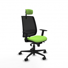 Piqueras y Crespo Alares sincro malla negra bali pistacho brazos 1D base nailon cabecero 2D ruedas 65 mm nailon