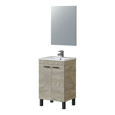 Mueble 50 2 puertas + espejo koncept (no contiene: lavabo, grifería, sifón y válvula)