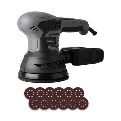 Cecotec PerfectSurface 350 Rotate Lijadora Rotorbital - 350W - Velocidad 13.000rpm - Incluye Recambios - Cable 3m - Deposito de Polvo - Color Gris Oscuro