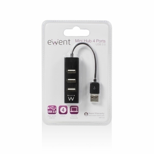 Ewent EW1123 Mini-Concentrator de 4 puertos USB 2.0