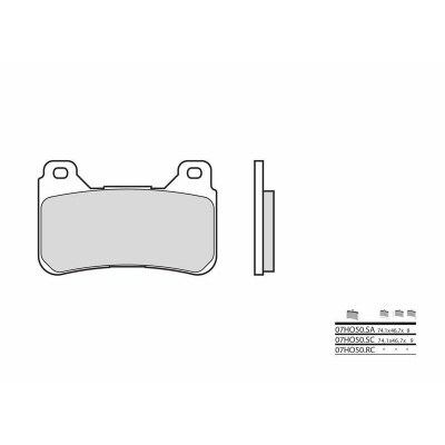 Pastillas de freno sinterizadas de competición Brembo 07HO50RC 07HO50RC