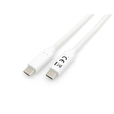 128361 Cable USB 3.2 Gen 1 C a C, M/M , 1,0m, PD 60W, 5Gbps, Blanco