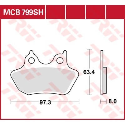 Pastillas de freno traseras sinterizadas serie SH TRW MCB799SH