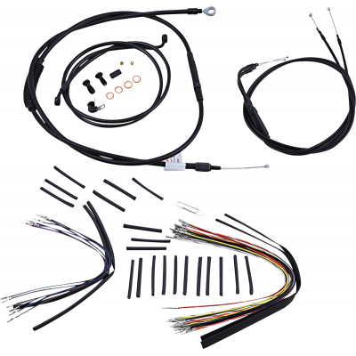 Kit completo líneas/cables en vinilo negro para manillar Ape Hanger BURLY BRAND B30-1012