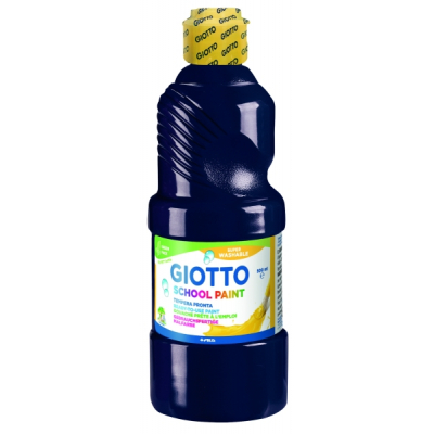 Giotto School Paint Tempera - 500ml - Lista para el Uso - Super Lavable - Botella Bio Pet - Color Negro