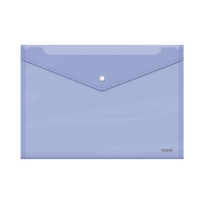 Dohe Sobre Portadocumentos Folio+ - Cierre de Broche - Polipropileno Cristal Transparente 150 Micras - Color Morado