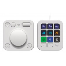 Logitech MX Creative Console, keypad programable con 9 teclas LCD personalizables y dial de control para diseño gráfico, edición de vídeo, fotogra