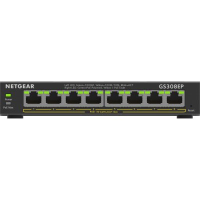 8-Port Gigabit Ethernet PoE+ Plus Switch (GS308EP) Gestionado L2/L3 Gigabit Ethernet (10/100/1000) Energía sobre Ethernet (PoE) Negro