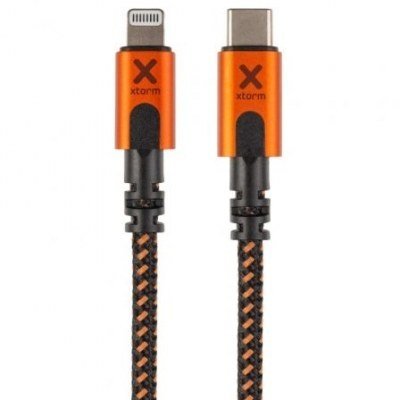 Cable USB Tipo-C Lightning Xtorm CXX003/ USB Tipo-C Macho - Lightning Macho/ 1.5m/ Naranja y Negro