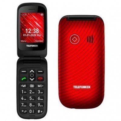 Teléfono Móvil Telefunken S440 para Personas Mayores/ Rojo