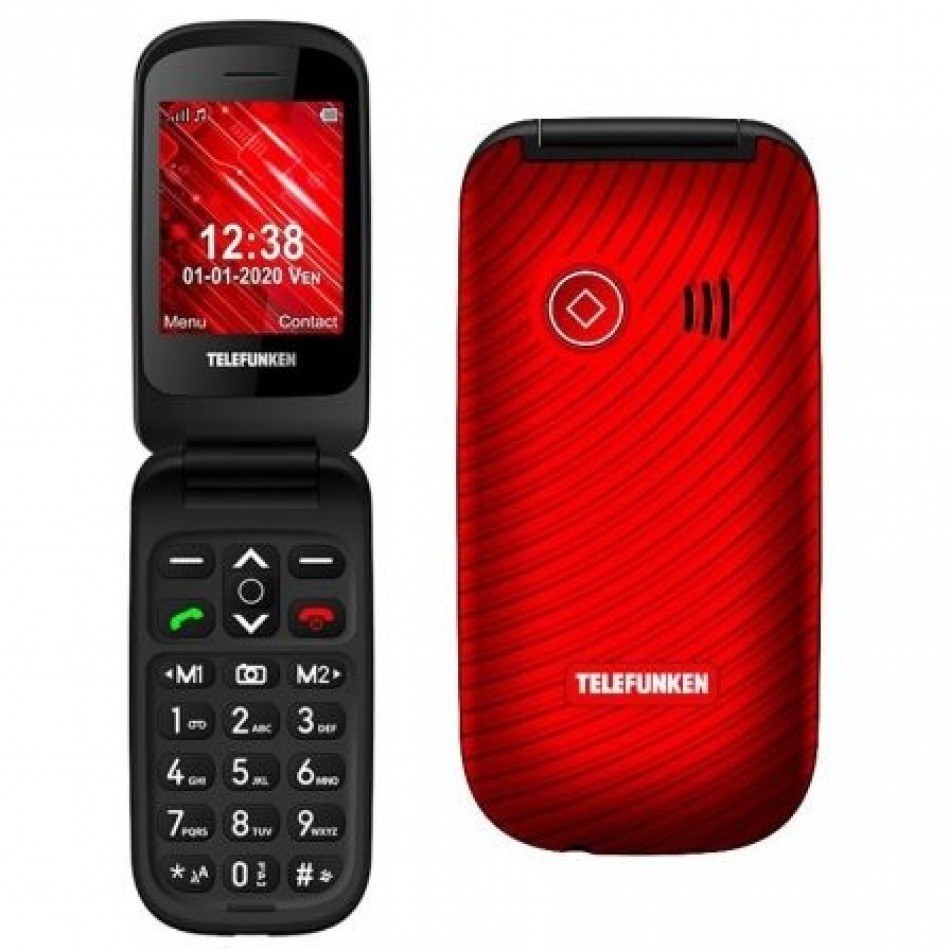 Teléfono Móvil Telefunken S440 para Personas Mayores/ Rojo