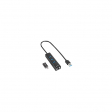 Sharkoon HUB 3X USB 3.2 +RJ45 ALU BLACK 3-PORT USB 3.2 GEN 1. USB 3.2 Gen 1 (3.1 Gen 1) Type-C 5000 Mbit/s Negro