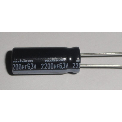 Condensador Electrolítico RADIAL 2200uF 6,3Vdc 105ºC