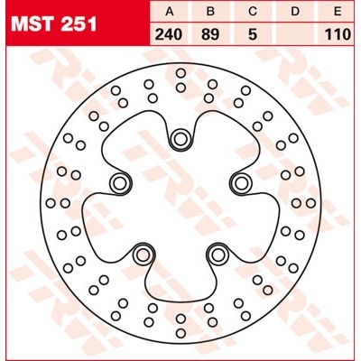 Disco de freno fijo redondo 220-250 mm TRW MST251