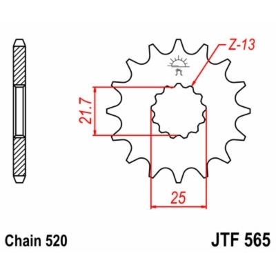 Piñón JT SPROCKETS acero estándar 565 - Paso 520 JTF565.15