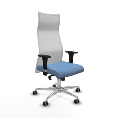 Albacete malla XL sincro malla blanca bali azul cielo brazos 1D base aluminio ruedas 65mm engomadas