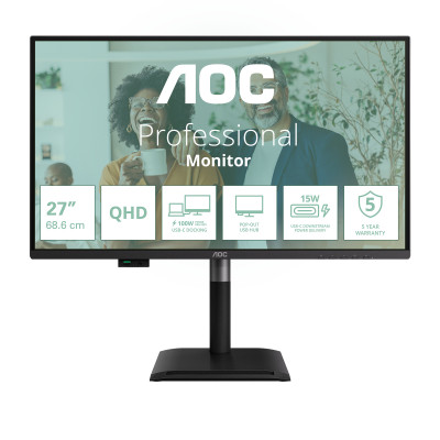 Q27P4CV pantalla para PC 68,6 cm (27) 2560 x 1440 Pixeles Quad HD LED Negro