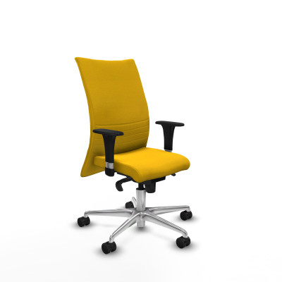 Albacete confidente XL sincro bali amarillo brazos 1D cromados base aluminio ruedas 65 mm nailon