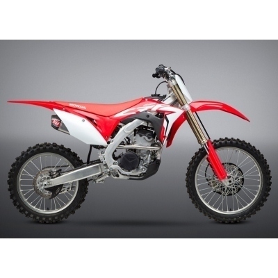 Linea completa escape doble Yoshimura Signature RS-9, titanio, y tapa carbono, Honda CRF250R 22843PR720