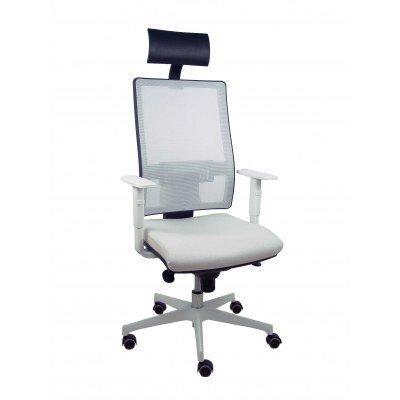 Silla Horna sincro malla blanca bali blanco brazos blancos base blanca ruedas parque cabecero fijo