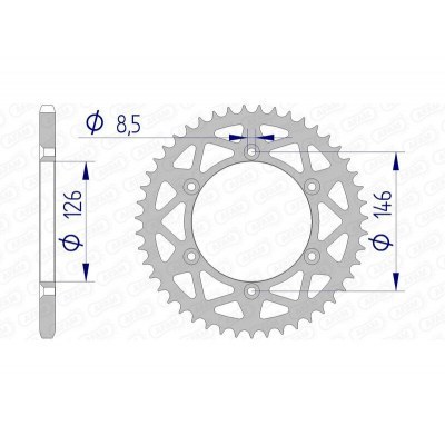 Corona AFAM aluminio 15203 - Paso 520 15203N-48