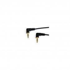 StarTech.com Cable de Audio Estéreo 3,5mm Delgado de ?ngulo Recto de 1 pie - Macho a Macho - 0.3m Negro